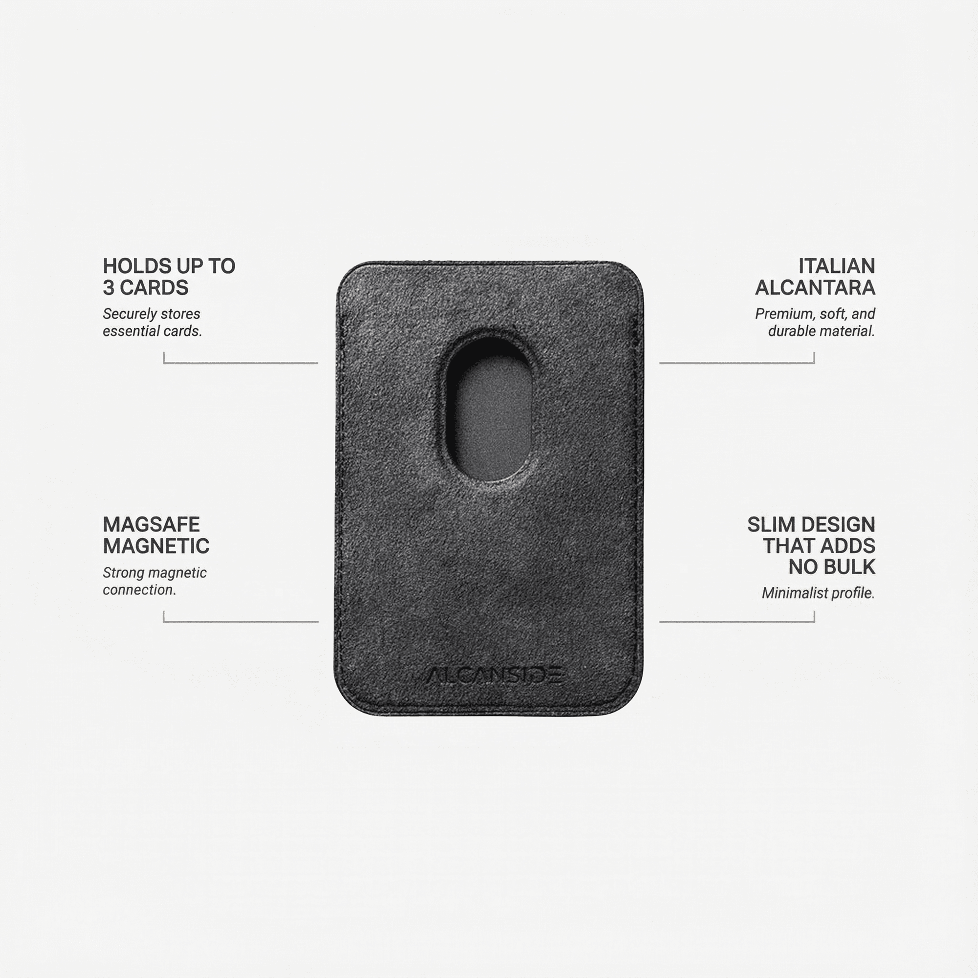 Alcantara MagSafe Wallet - Space Grey