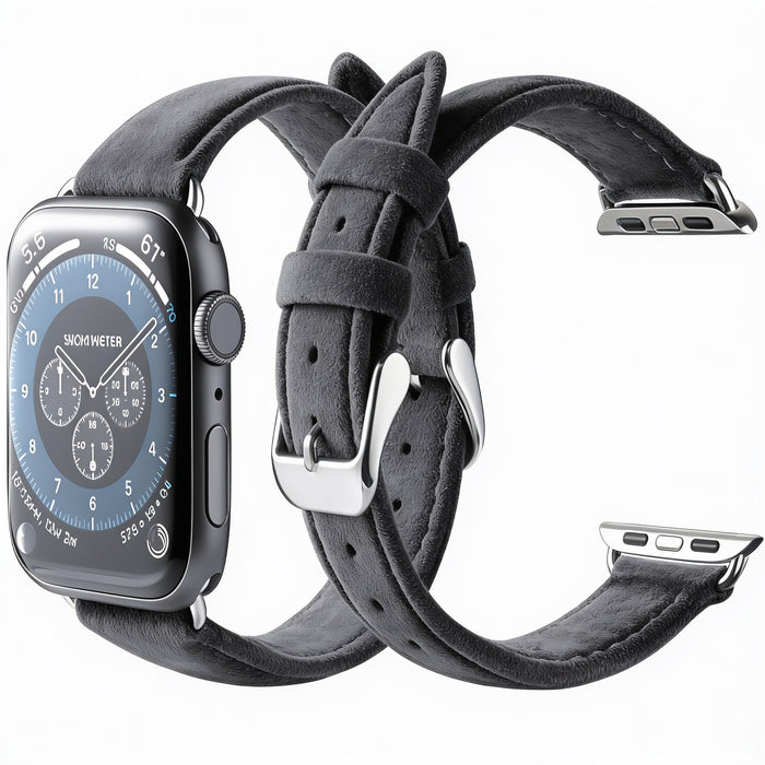 Alcantara Apple Watch Band Bulke 42/44/45/46/49mm - Deep Black