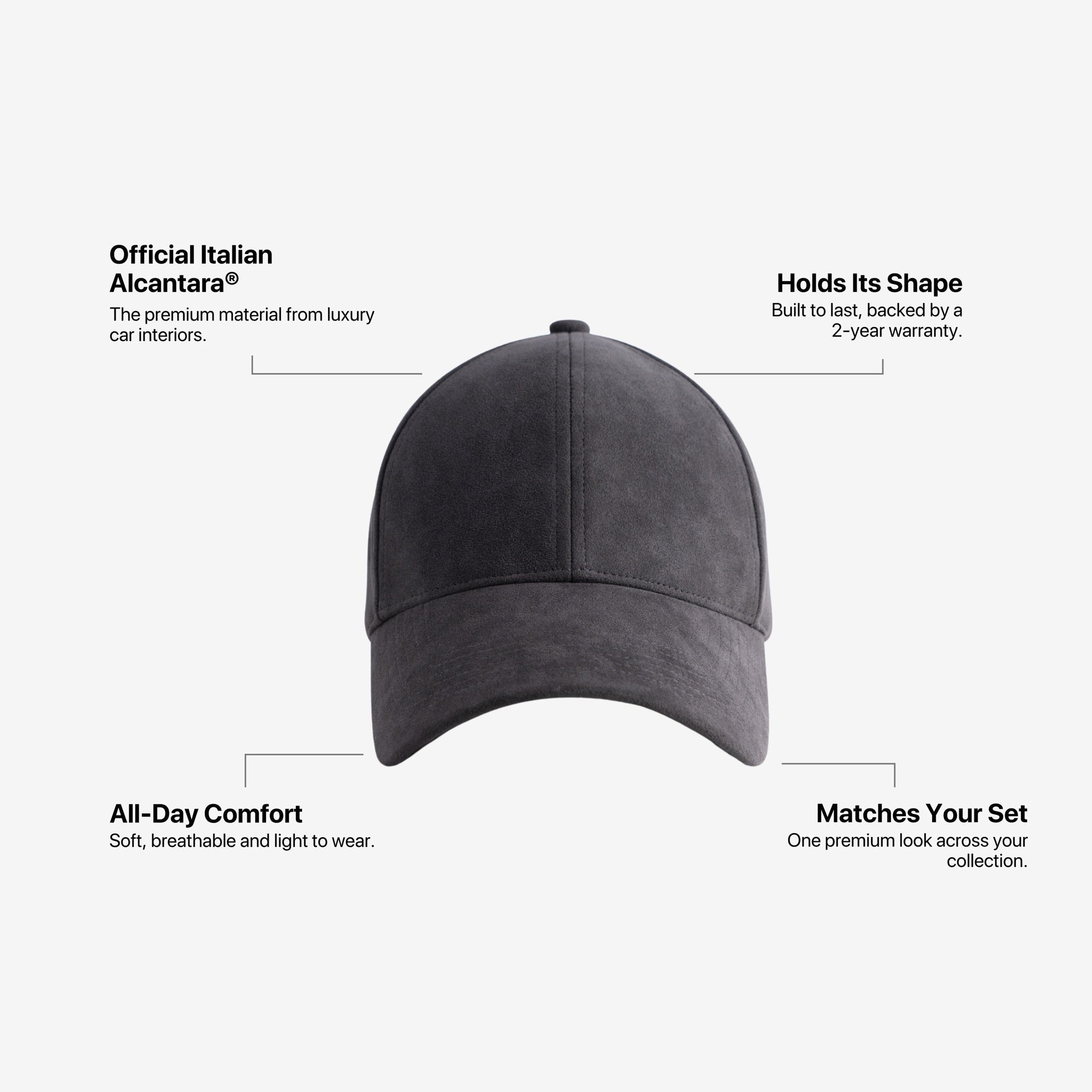 Alcantara Como Cap - Space Grey