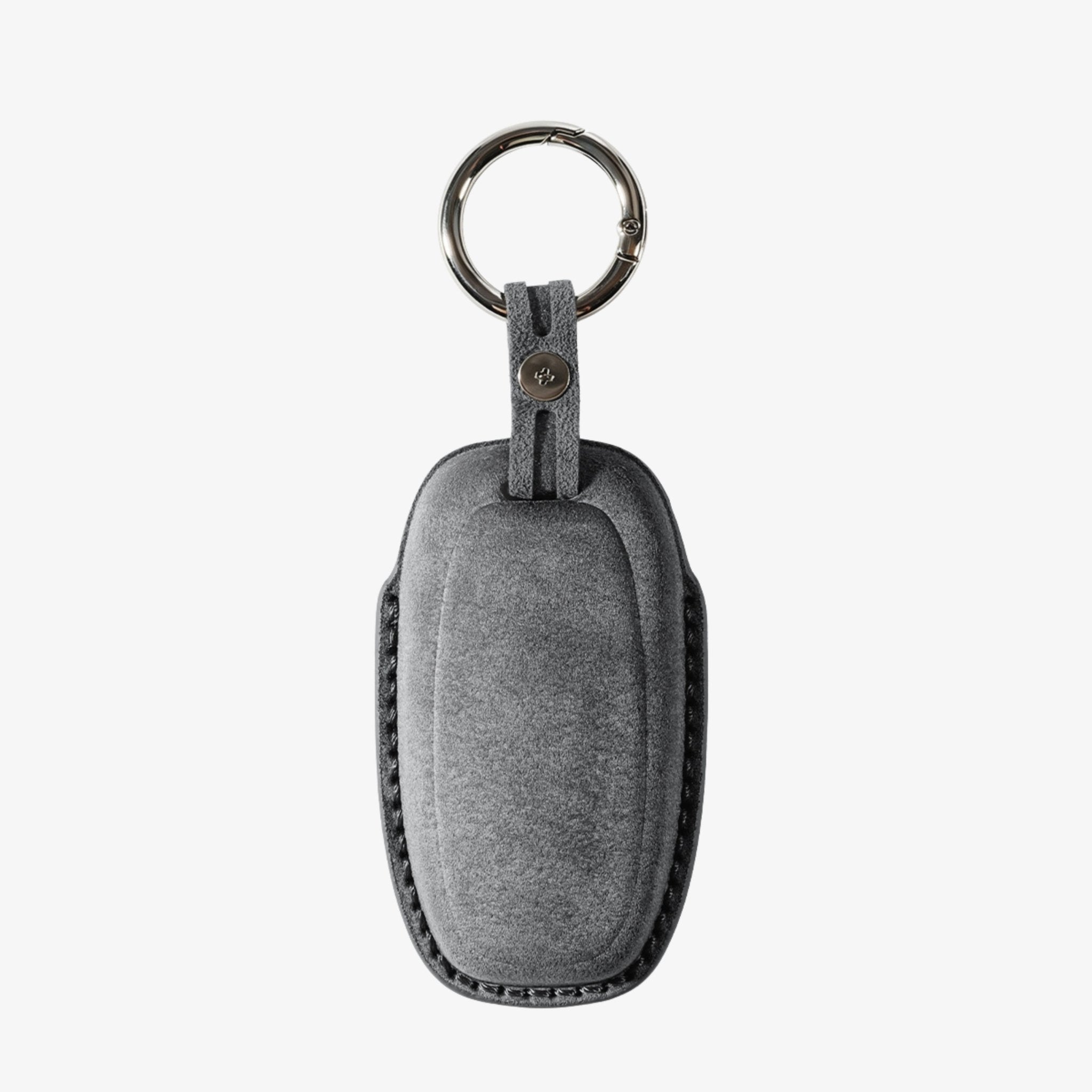 Alcantara Car Key Fob Cover for Audi Model C with Buckle - Space Grey