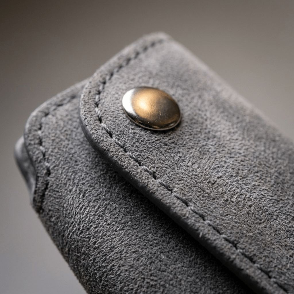 Alcantara Car Key Fob Cover for BMW Model A with Buckle - Space Grey