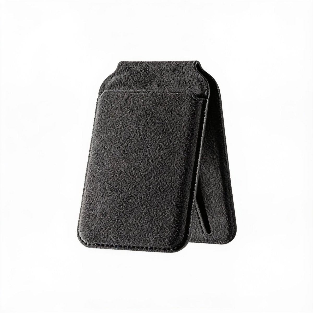 Alcantara MagSafe Wallet Stand - Deep Black - ALCASICASE