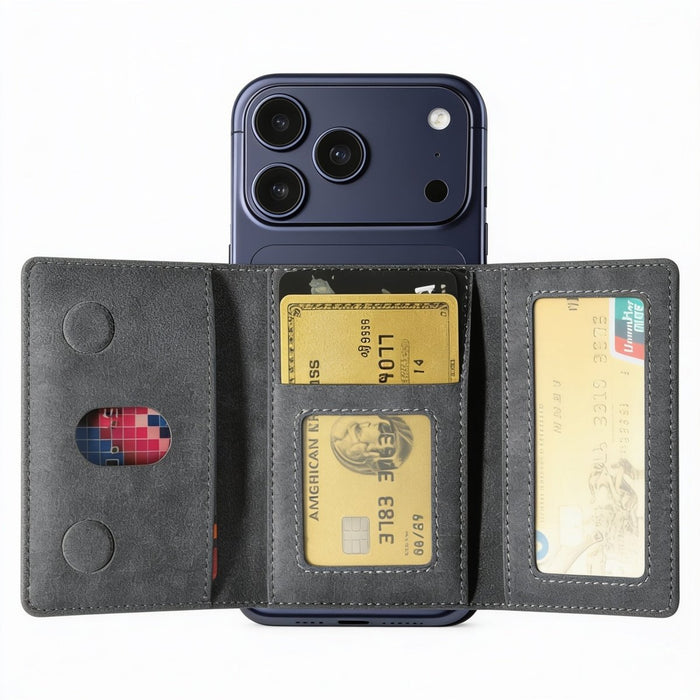 Alcantara Magsafe Wallet TriFold - Deep Black - ALCASICASE